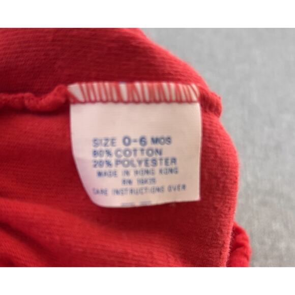 Vintage Baby Boy Outfit 0-6mo Nautical Sweater Overalls Whales 80's Red Acrylic - Picture 8 of 10